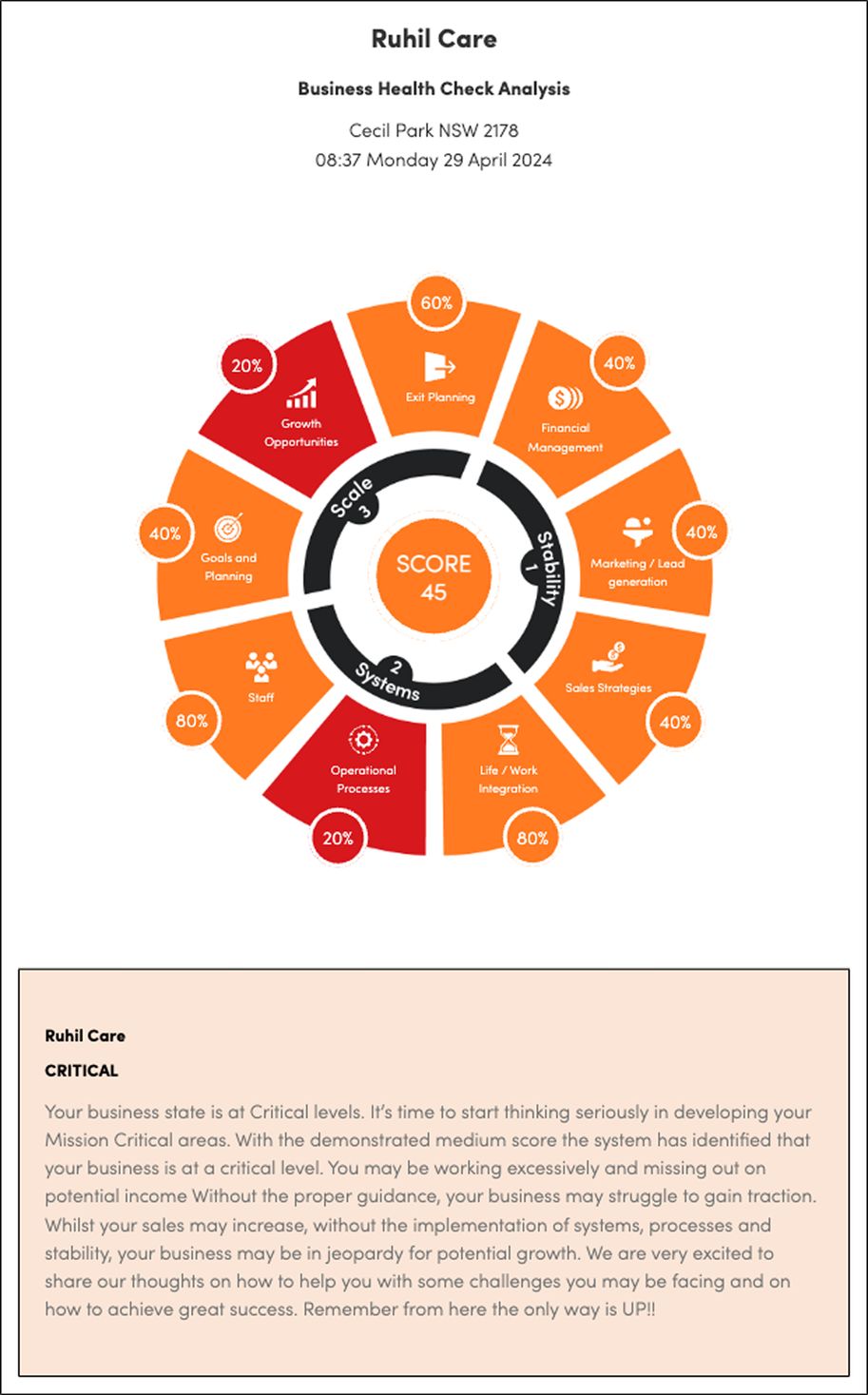 Business health check analysis report 1