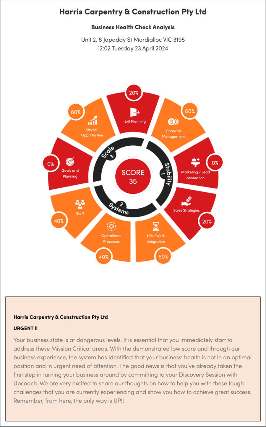 Business health check analysis report 2